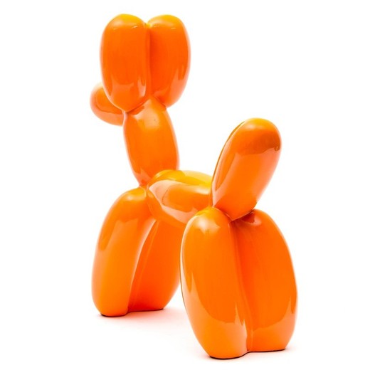 Perro globo, 41 x 41 x 13 cm, de poliresina naranja