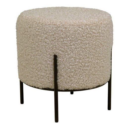 Puff, 35,5 x 35,5 x 37 cm, de tejido Sherpa en beige | Colección  Alford