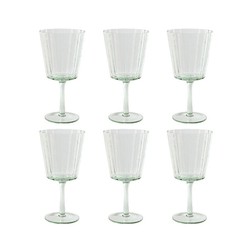 Set de 6 copas de agua, 9 x 9 x 17,8 cm, de cristal en verde | Colección Bubbles Garbo
