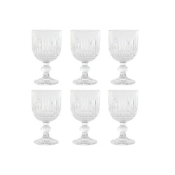 Set de 6 copas de vino, 8 x 8 x 14,5 cm, de cristal en transparente | Colección Striped