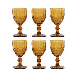 Sets de 6 copas de vino, 8 x 8 x 15,5 cm, de cristal en ámbar | Colección Classic Garbo