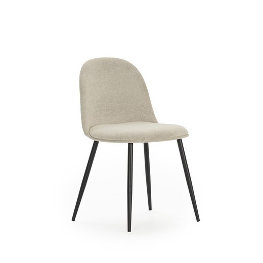 Silla, 45 x 52 x 81 cm, de tejido en beige y negro | Colección Malila