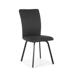 Silla, 45,5 x 57 x 95,5 cm, de tejido y metal en gris oscuro y negro  | Colección Pretty