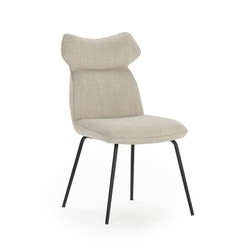 Silla, 47 x 64,5 x 91,5 cm, de tejido en beige | Colección Dara