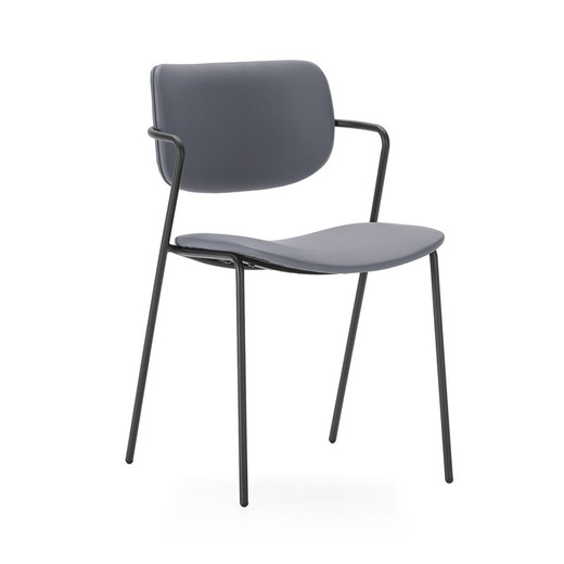 Silla, 49 x 55 x 79 cm, de piel sintética en gris marengo | Colección Mayka