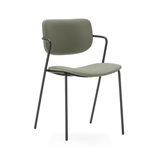 Silla, 49 x 55 x 79 cm, de piel sintética en verde | Colección Mayka