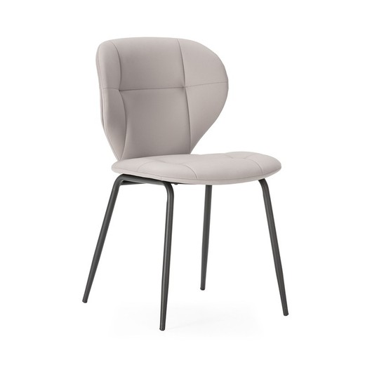 Silla, 50 x 57,5 x 83 cm, de piel sintética en beige | Colección Maura