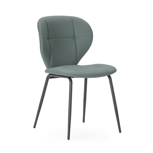 Silla, 50 x 57,5 x 83 cm, de piel sintética en verde | Colección Maura