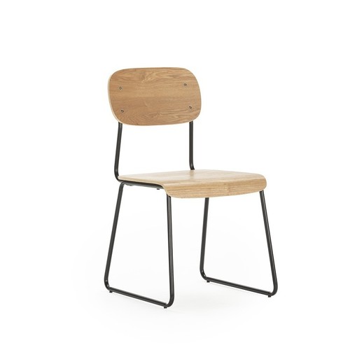 Silla, 53,5 x 47 x 84,5 cm, de madera en natural | Colección Aira