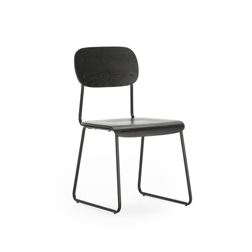 Silla, 53,5 x 47 x 84,5 cm, de madera en negro | Colección Aira