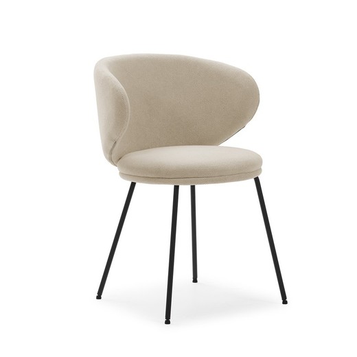 Silla, 59,5 x 56 x 77,5 cm, de tejido en beige | Colección Rush