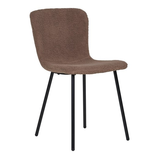 Silla de comedor, 52,5 x 44,5 x 76,5 cm, de tejido Sherpa en marrón oscuro | Colección  Halden