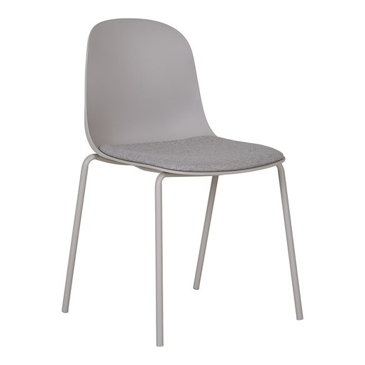 Silla de comedor, 53 x 50 x 85 cm, de plástico moldeado en gris | Colección  Madalena