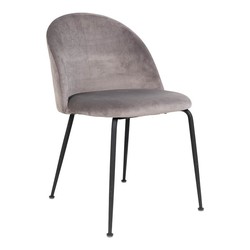 Silla de comedor, 56 x 51 x 76 cm, de terciopelo en gris | Colección  Geneve