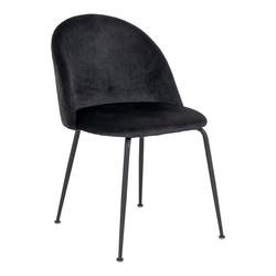 Silla de comedor, 56 x 51 x 76 cm, de terciopelo en negro | Colección  Geneve