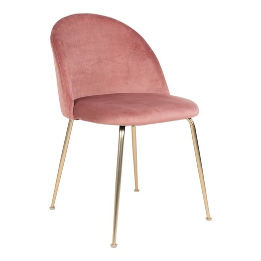 Silla de comedor, 56 x 51 x 76 cm, de terciopelo en rosa | Colección  Geneve