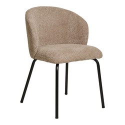 Silla de comedor, 58 x 56 x 79 cm, de tejido bouclé en beige | Colección  Safira