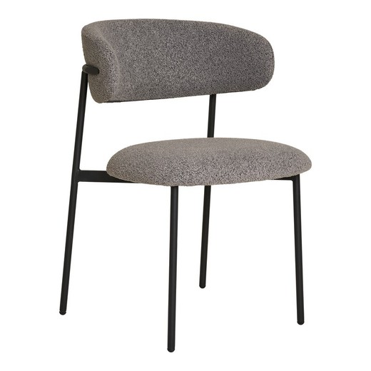 Silla de comedor, 59 x 55 x 79,5 cm, de tejido bouclé en gris | Colección  Mira