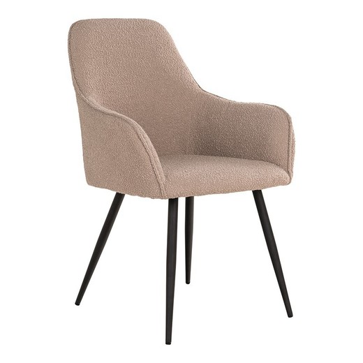 Silla de comedor, 65 x 57 x 87 cm, de tejido bouclé en beige | Colección  Harbo