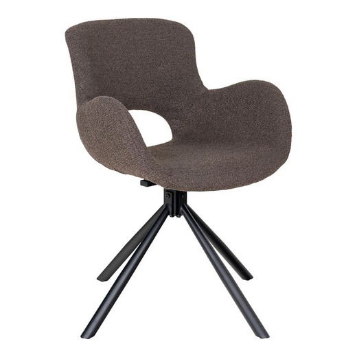 Silla de comedor giratoria, 58 x 59 x 82,5 cm, de tejido bouclé en color topo | Colección  Amorim