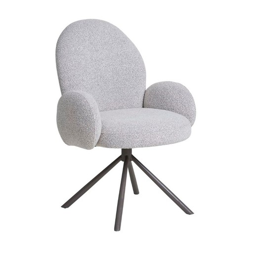 Silla de comedor giratoria, 69 x 65 x 91,5 cm, de tejido bouclé en arena | Colección  Lana