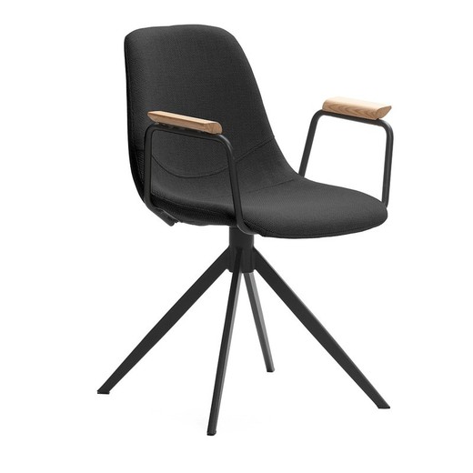 Silla giratoria, 61 x 59 x 66-81 cm, de tejido en negro | Colección Tali