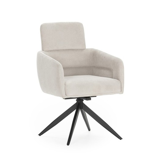 Sillón giratorio, 57,5 x 63 x 92,5 cm, de tejido en gris | Colección Aixa