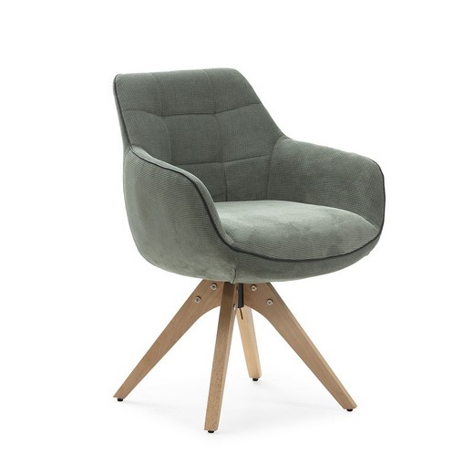 Sillón giratorio, 61,5 x 62 x 83,5 cm, de tejido  en verde | Colección Donatelo