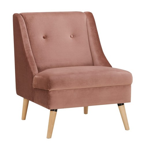 Sillón, 68 x 78 x 84 cm, tapizado rosa |  Colección Rogar