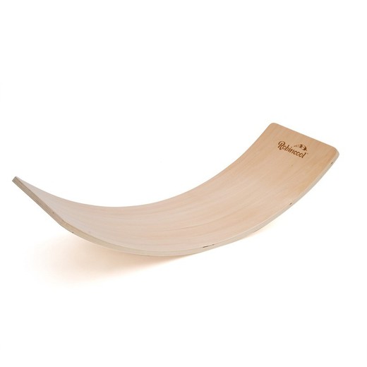 Tabla de equilibrio Montessori, 82 x 30 x 19 cm, de madera en natural | Colección Curvy