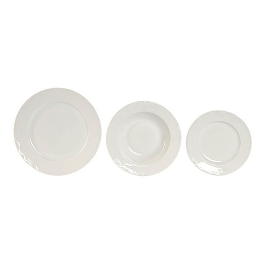 Vajilla de 18 piezas de porcelana en blanco | Colección Classic