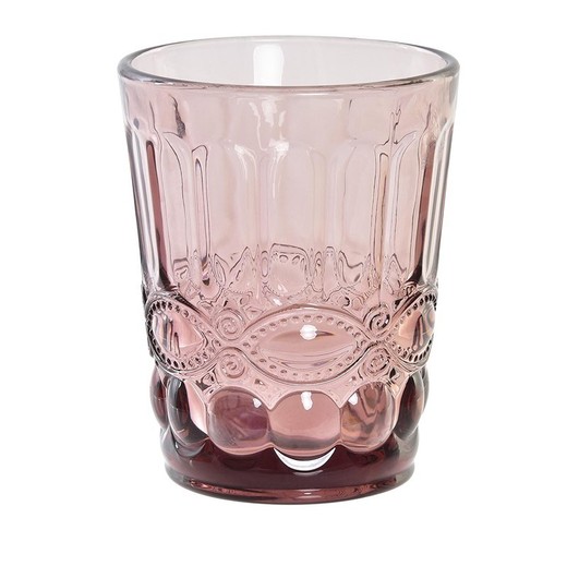 Vaso de cristal, 8 x  8 x 10 cm, en rosa | Colección Cabral