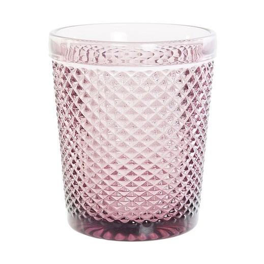 Vaso de cristal, 8 x  8 x 10 cm,  en rosa | Colección Da Gama