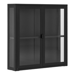 Vitrina colgante, 80 x 18 x 80 cm, de acero en negro | Colección  Brisbane