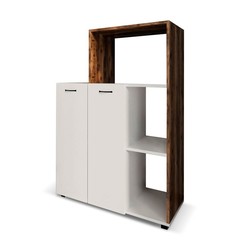 Vitrina con 2 puertas, 90 x 41 x 123 cm, de madera mdf en blanco | Colección Delfos