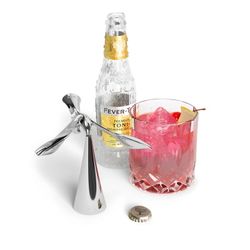 Ouvre-bouteilles, 13 x 13 x 11 cm, en zinc argenté | Collection Tipsy