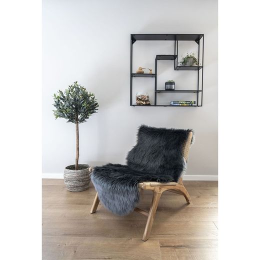Tappeto, 180 x 60 x 6,5 cm, in pelliccia sintetica grigia | Collezione Lambskin Artificial