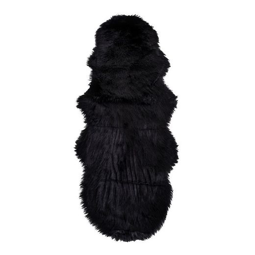 Tappeto, 180 x 60 x 6,5 cm, in pelliccia sintetica nera | Collezione Lambskin Artificial