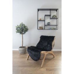 Tappeto, 180 x 60 x 6,5 cm, in pelliccia sintetica nera | Collezione Lambskin Artificial
