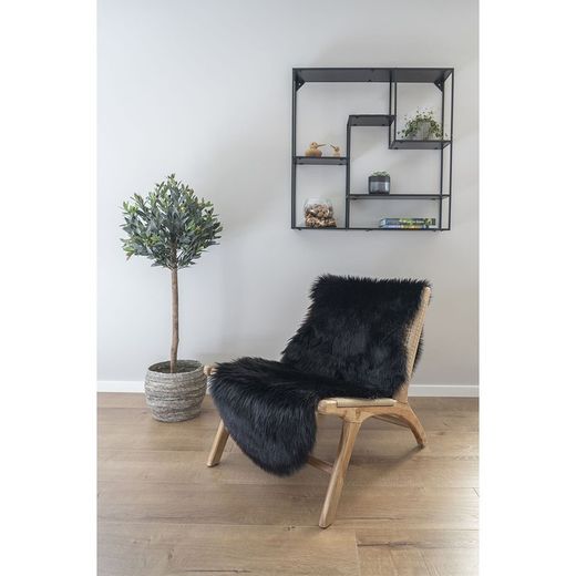 Tappeto, 180 x 60 x 6,5 cm, in pelliccia sintetica nera | Collezione Lambskin Artificial