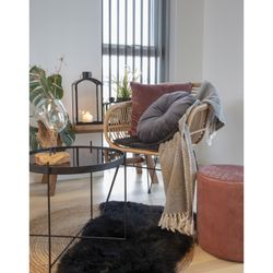 Tappeto, 85 x 50 x 5 cm, in pelle di agnello nera | Collezione Lambskin