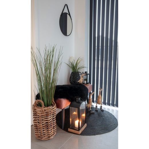 Tappeto, 85 x 50 x 5 cm, in pelle di agnello nera | Collezione Lambskin