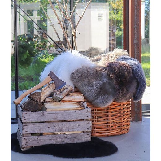 Tappeto in pelle di agnello, 85 x 50 x 5 cm, colore topo | Collezione Lambskin
