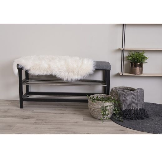 Tappeto, 85 x 50 x 6,5 cm, in pelliccia sintetica bianca | Collezione Lambskin Artificial