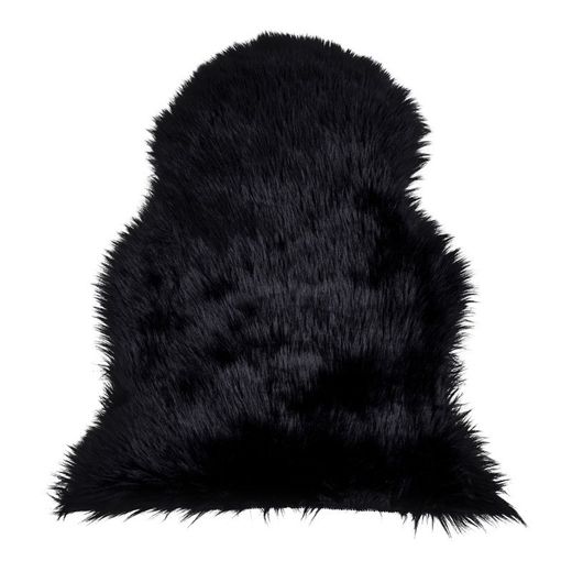 Tappeto, 85 x 50 x 6,5 cm, in pelliccia sintetica nera | Collezione Lambskin Artificial