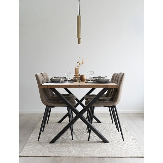 Tappeto rettangolare, 200 x 140 x 1 cm, in plastica riciclata colore sabbia | Collezione Menorca