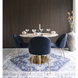 Tappeto rettangolare, 230 x 160 x 1 cm, in pile blu | Collezione Havana