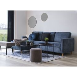 Tappeto rettangolare, 230 x 160 x 1 cm, in pile blu | Collezione Havana