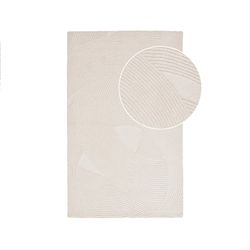 Alfombra rectangular, 230 x 160 x 1 cm, de lana en marfil | Colección  Pune