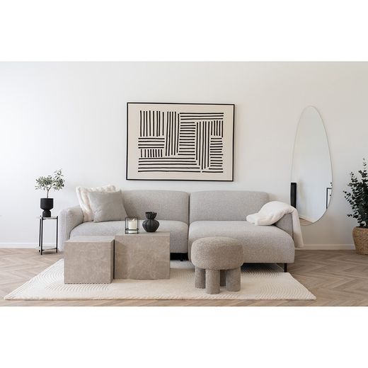 Tappeto rettangolare, 230 x 160 x 1 cm, in lana avorio | Collezione Pune
